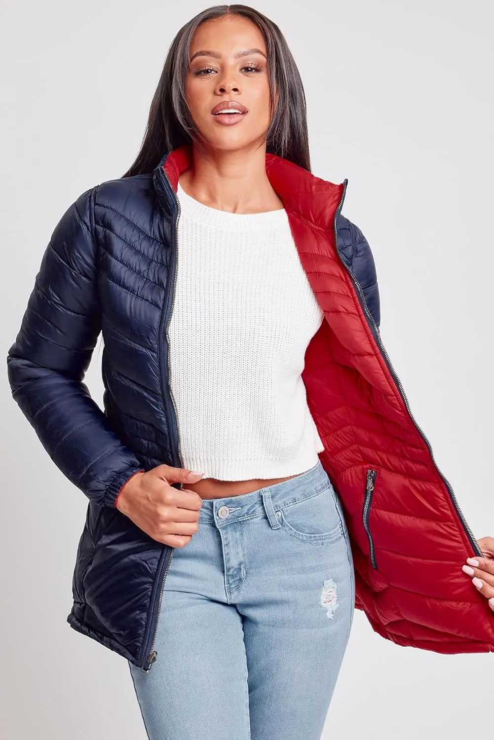 YMI Jeans Women's Winter Reversible Puffer Jacket