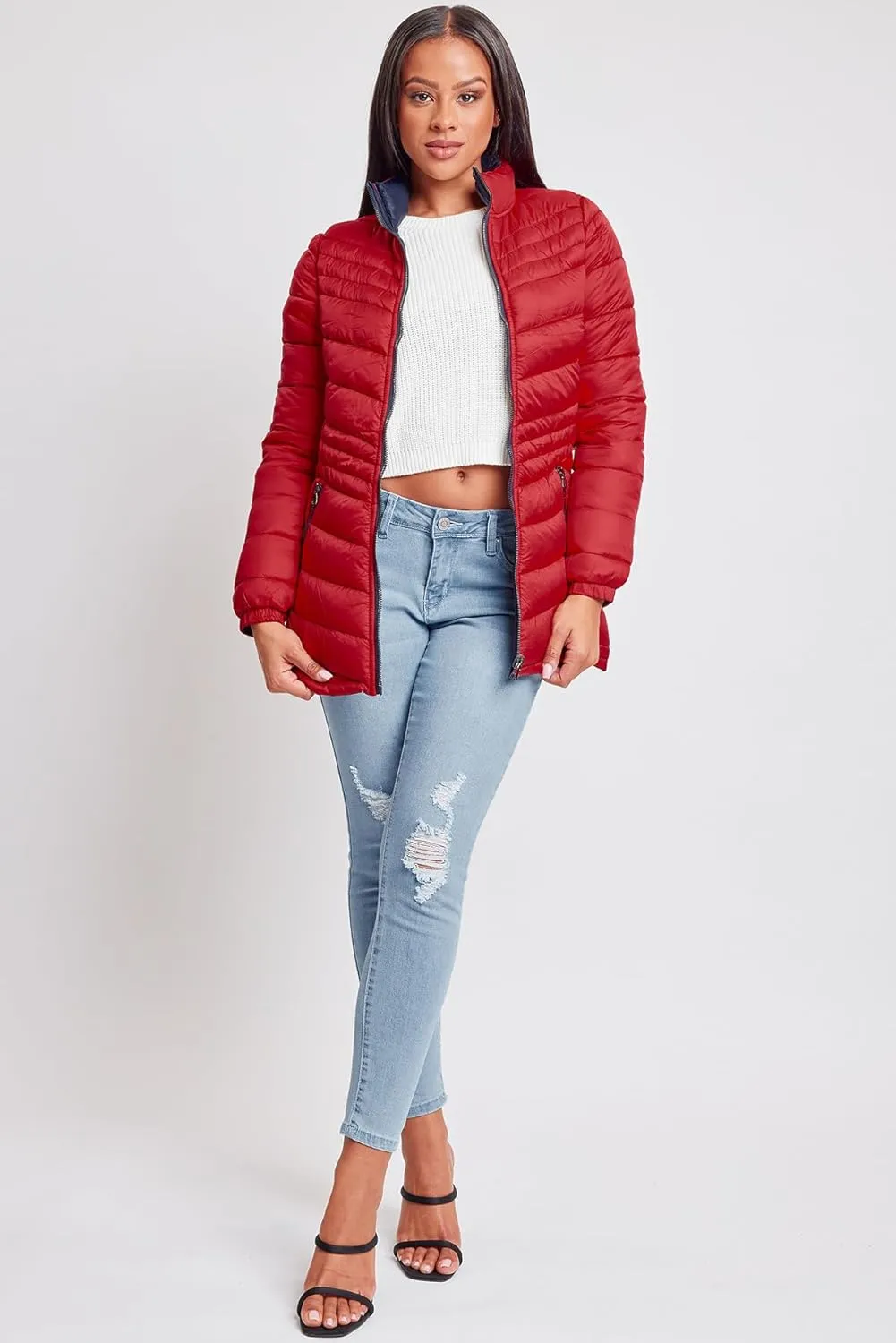 YMI Jeans Women's Winter Reversible Puffer Jacket